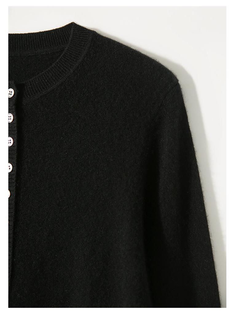 2024 Autumn Women's Round Neck Buttoned Knit Cardigan: European & American Style