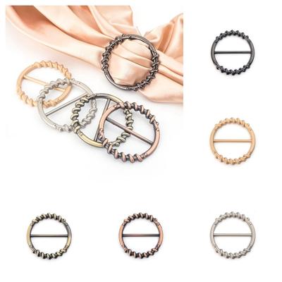 Hijab Scarf Clip Clothing Corner Knotted Buckles Round Metal Scarf Buckle  Arab Shawl Accessories