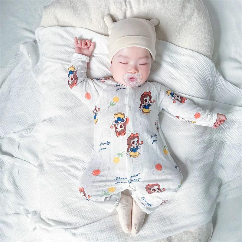 Summer Newborn Bamboo Jumpsuit - Thin, Long Sleeve Pajamas Romper
