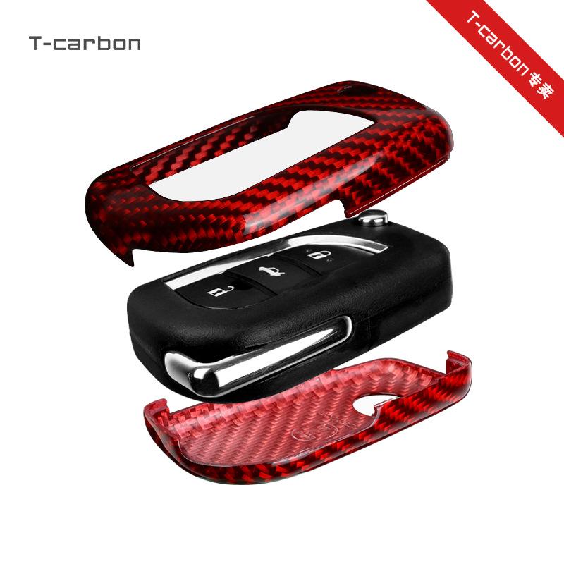True Carbon Fiber Key Shell Cover for Toyota Highlander, Levin, and Corolla Folding Key