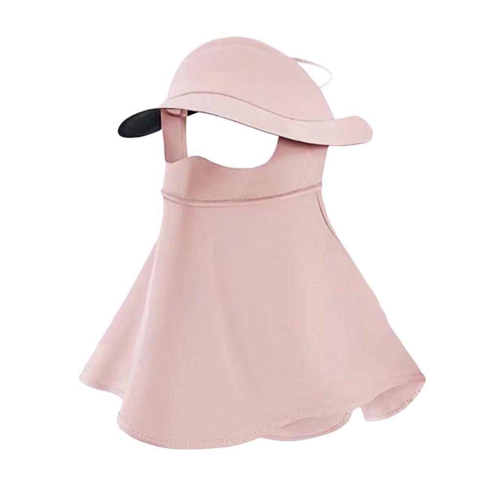 

Маска для захисту від сонця з крижаного шовку, маска для обличчя з повним захистом від сонця, модна маска для обличчя з захистом від УФ-променів, шарф для шиї, для вулиці рожевий