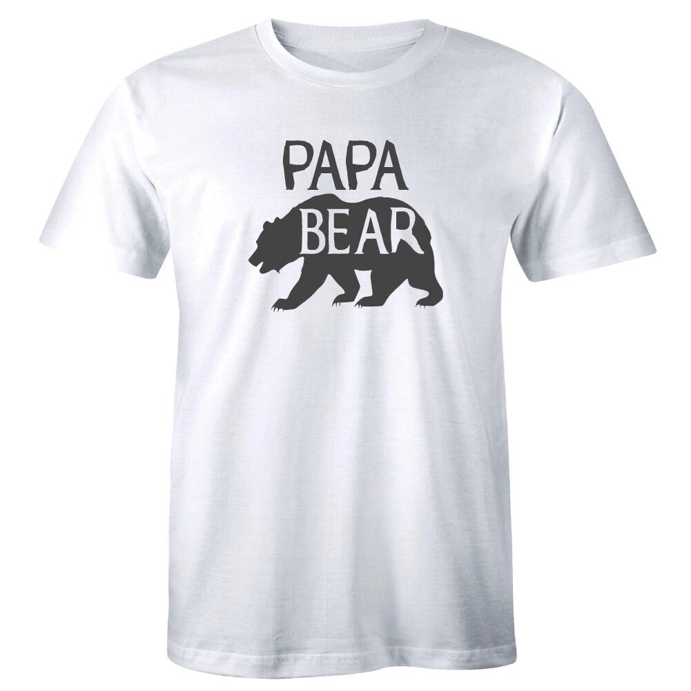 

Papa Bear with Image White T-Shirt for Men Gift for Dads Husbands 3XL