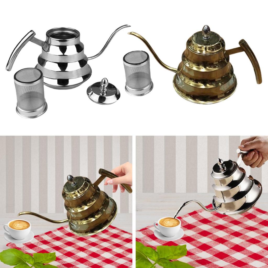 Coffee Kettle Drip Gooseneck Stainless Steel Pour Over Teapot Long Spout Filter Pot Water for
