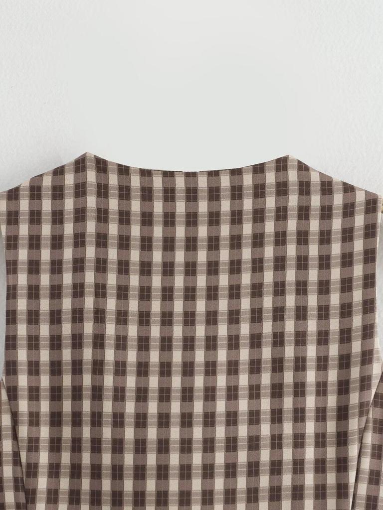 2025 Early Spring Plaid Vest & Pleated Skirt Set for Women