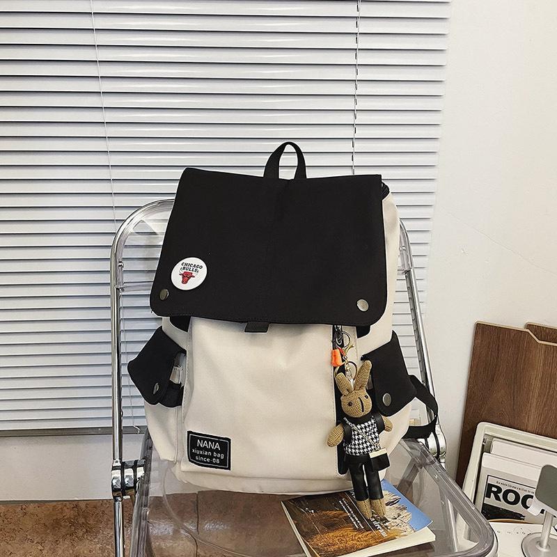 Schoolbag Casual Backpack Men and Women Contrasting Colors Large-capacity Travel Backpack Japanese Junior High School Students High School