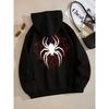 Loose Casual Hooded sweaT Shirt with Round Spider Letter Print,fashionable Hooded sweaT Shirt, Breathable Round Neck, Street Style