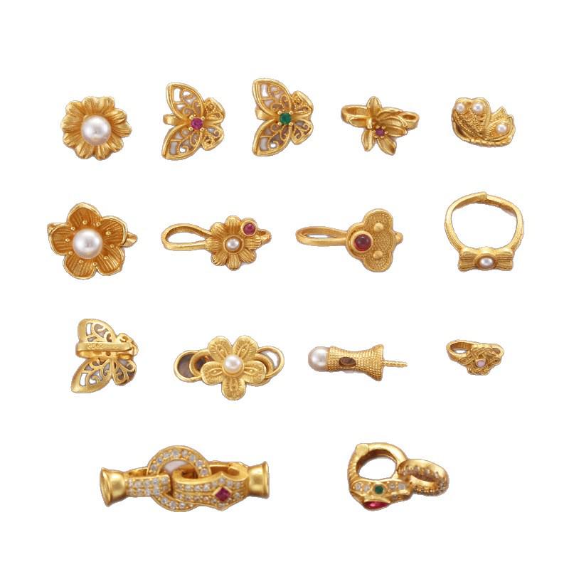 Gold Plated S925 Silver Butterfly Pearl Zircon Clasp DIY Bracelet Connector P24