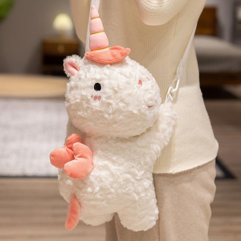 

Cute Animal Dinosaur Unicorn Bag Plush Toy Doll Capybara Deer Doll Girl Bag Messenger Bag 38cm（0.4kg）