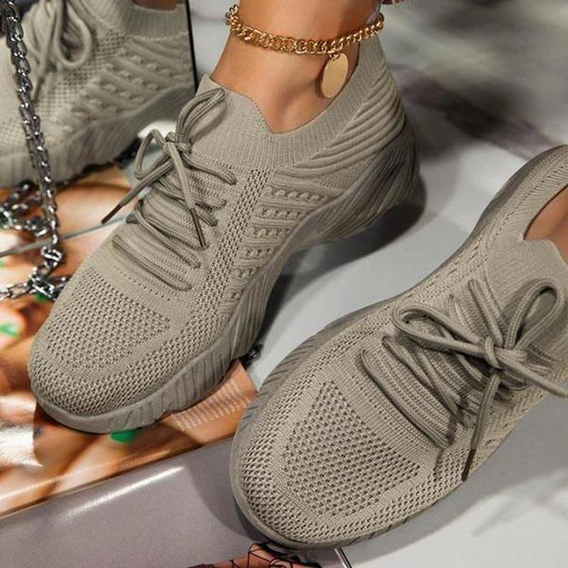 Fashion Sneakers Shoes 2024 Fashion Lace Up Platform Shoes for Women's Summer Plus Size 43 Flat Mesh Sports Shoes Woman Vulcanize Shoes