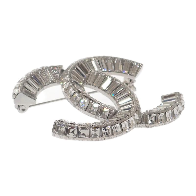 Chanel AB63085 Y02003 Z3502 Brooch Silver Metal/crystal Women