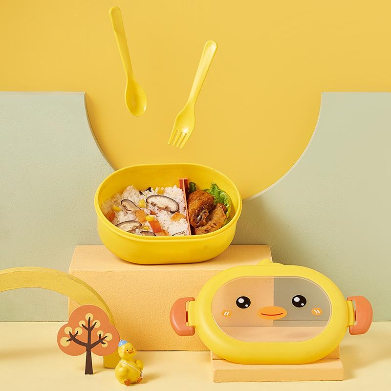 Portable Plastic Children Lunch Box Bento Box Container for Primary Student/Office Worker