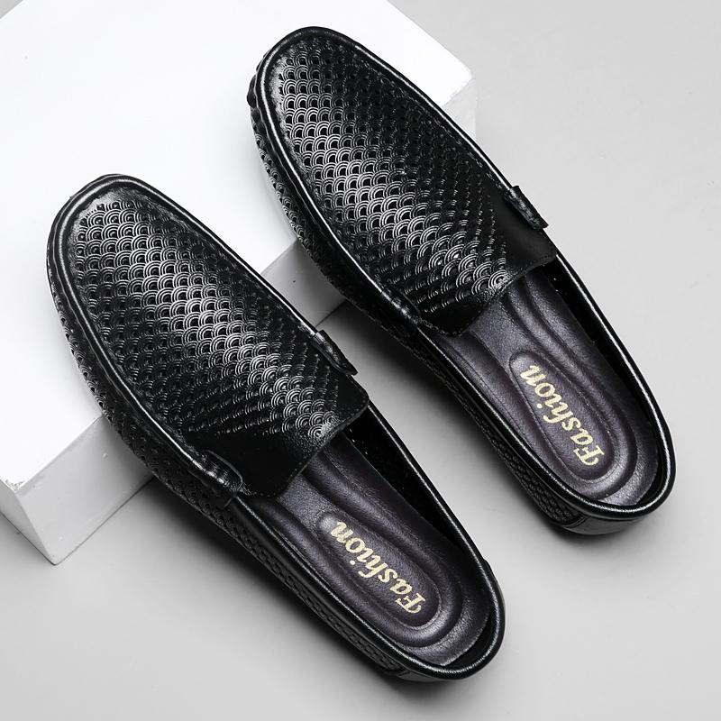 Fashion Genuine Leather Men's Loafers Comfortable Slip-on Flats Handmade Casual Driving Shoes Breathable Male Business Shoes Moccasins