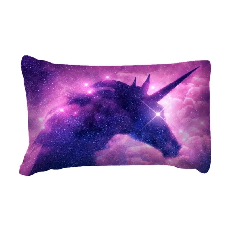 Star Shine Unicorn Head Beding Soft Duvet Cover Sets Dream Carton Pink Purple Comfortable Quilt Cover Pilowcases Home Textile Warm Comforter Set