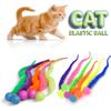 5 Pcs Cat Interactive Toys Cute Worm-Shaped Cat Elastic Ball Tail-equipped Cat Teasing Toy