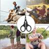 1/2PC Titanium Coating Stainless Steel Fishing Scissor Plier With Telescopic Buckle Cut PE Braid Line Cutter Plies Fishing Tools
