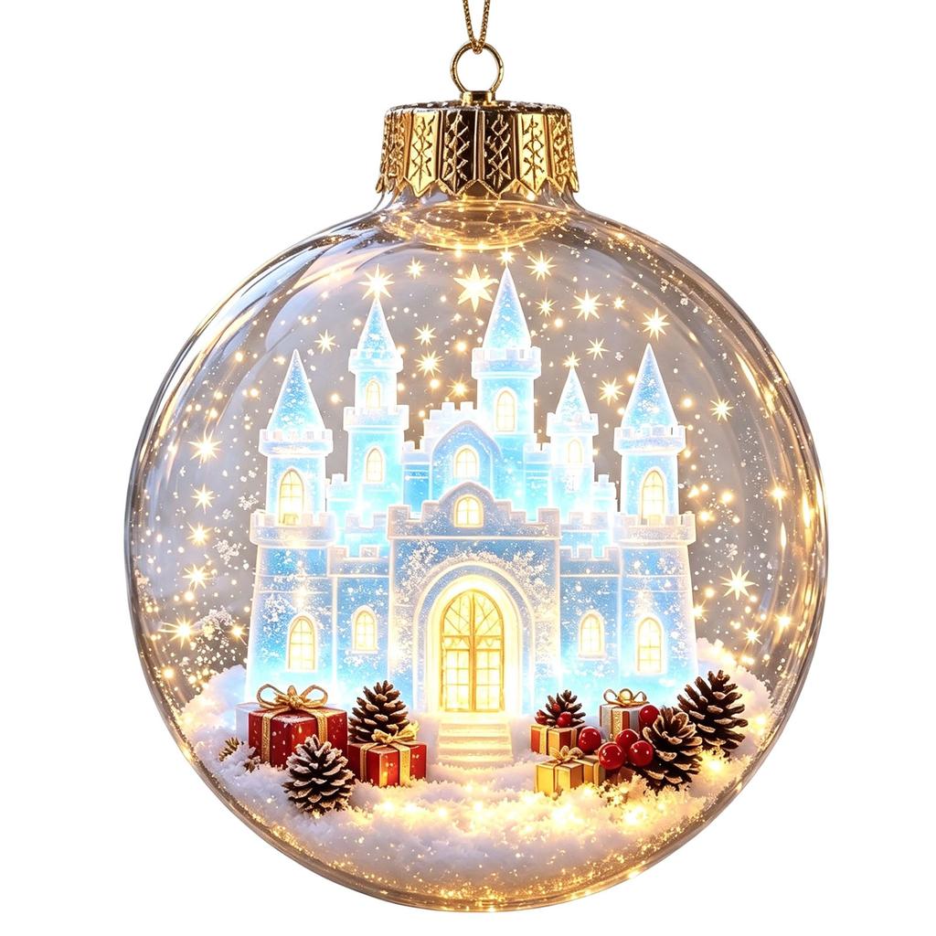 Transparent Light-Up Christmas Ornament Ball for Holiday Tree Decoration