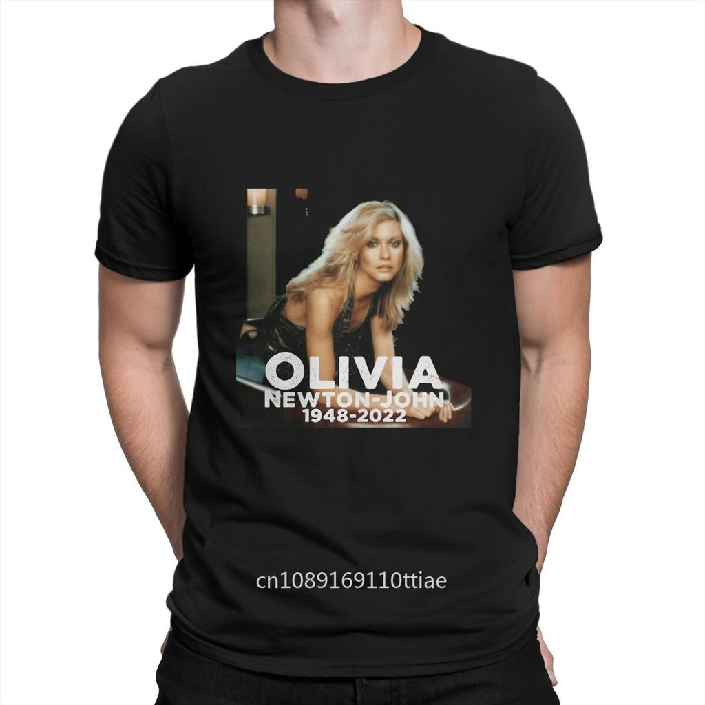 Olivia Newton John Kreatives T-Shirt für Herren RIP Engel Olivia Newton John RIP Reines Baumwoll-T-Shirt Personalisierbares Geschenk Kleidung
