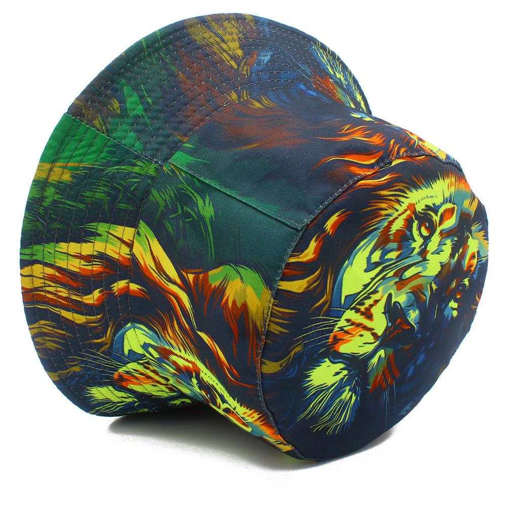 Trendy Lion Print Bucket Hat for Spring/summer Outdoor Breathable Bare-faced Sunshade Hat, Suitable for Men and Women, Couples, Casual Pot Hat