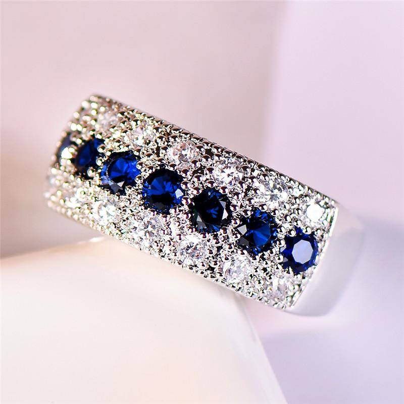 Crystal Female Small Round Zircon Stone Ring CopperColor Wedding Engagement Jewelry For Women