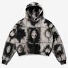 Mens Vintage Distressed 3D Printed Star Floral Oversized Hoodie Casual Streetwear Sweatshirt