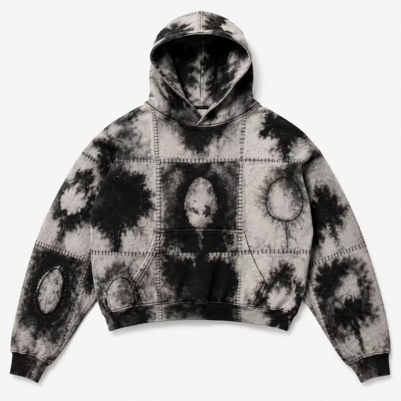 Mens Vintage Distressed 3D Printed Star Floral Oversized Hoodie Casual Streetwear Sweatshirt
