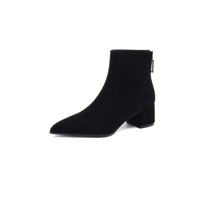 

Осенние и зимние женские сапоги Прочные женские сапоги Новые модные женские сапоги Ботильоны в стиле темперамент Толстые каблуки 35