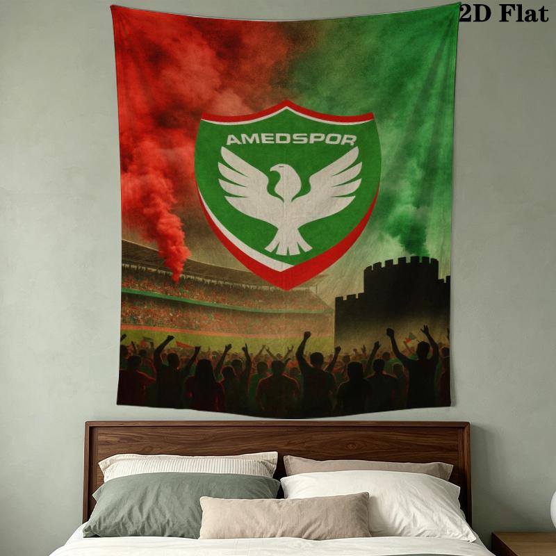 Amedspor Duvar Kilim Estetik Duvar Askısı Baskılı Kumaş Battaniye Yatak Odası Oturma Odası Ev Dekorasyonu İçin Dekoratif Kilimler