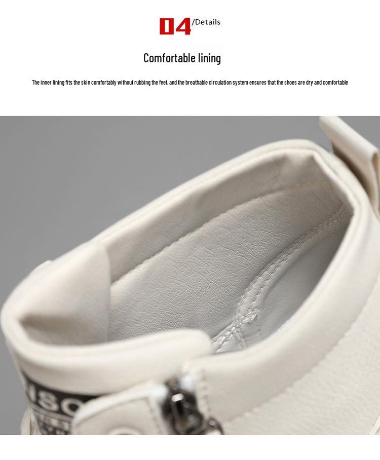 Wiosenne, męskie, oddychające, skórzane buty za kostkę z 2025 r. – modne, uniwersalne, antypoślizgowe, odporne na zużycie, codzienne trampki do jazdy na deskorolce