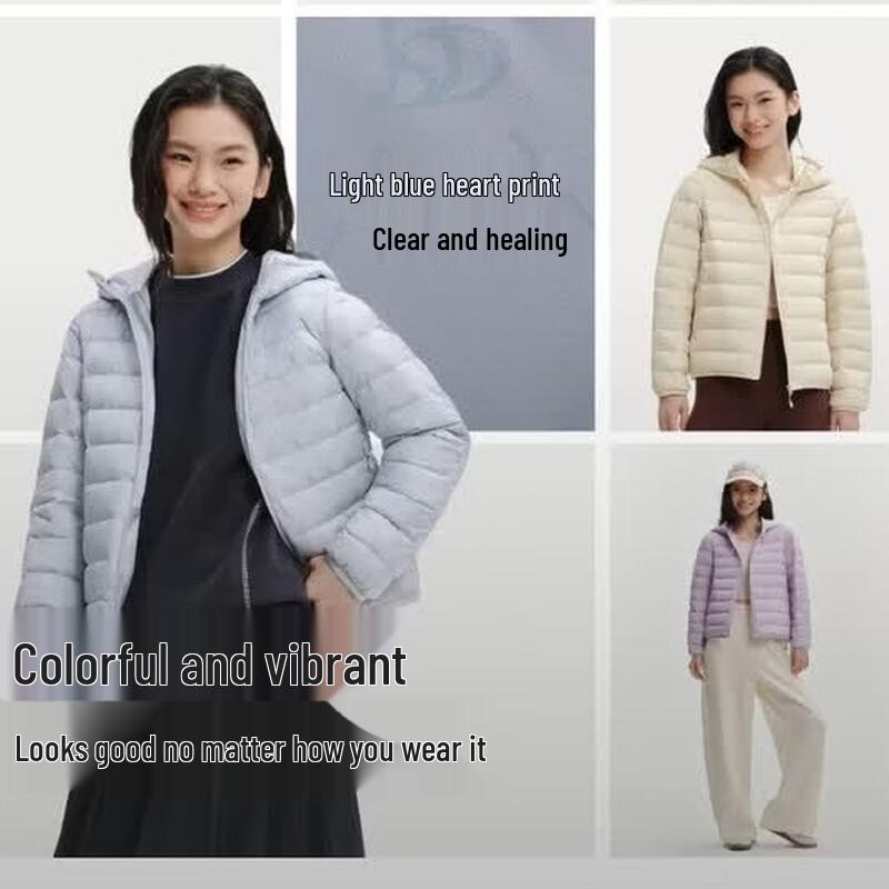 BOSIDENG Women's Lightweight Duck Down Hooded Jacket