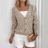 2025 Nový pletený kardigan Volný Tenký Vykrojený s výstřihem do V Dlouhý rukáv Bunda pro ženy