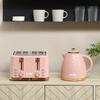3000W 1.7L Kettle & 4 Slice Toaster, Kettle and Toaster Set with 7 Browning Controls and Crumb Tray, Light Pink
