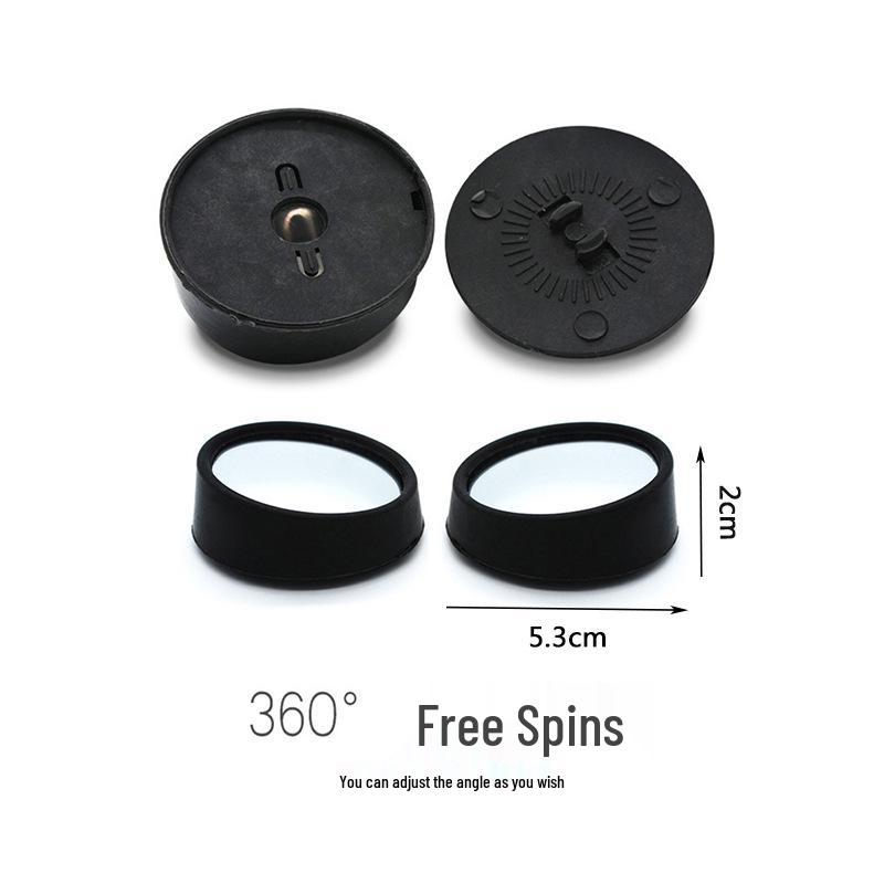 Adjustable Black Round Blind Spot Rearview Mirror Glass