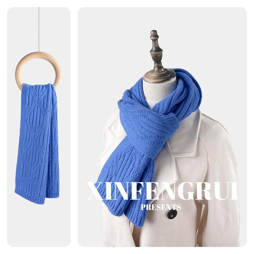 Women's Thickened Red Wool Scarf - Warm, Versatile, and Perfect for Autumn/Winter 2024