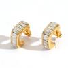 Geometric Stainless Steel Earrings For Women With Pvd Coating Fashion Jewelry Gift For Office