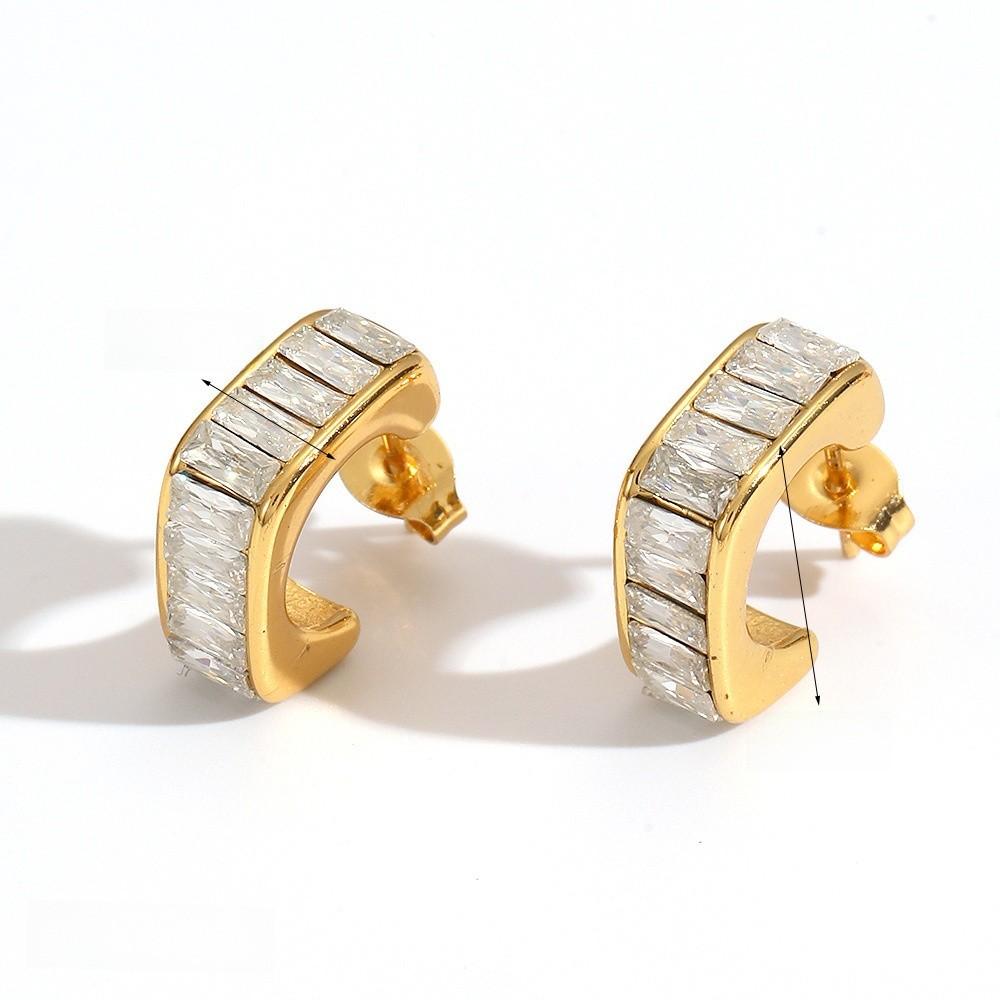 Geometric Stainless Steel Earrings For Women With Pvd Coating Fashion Jewelry Gift For Office
