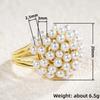 Fashion Unique Imitation Pearl Rings Elegant Flower Rings for Women Banquet Wedding Rings Anniversary Ring Jewelry Gift