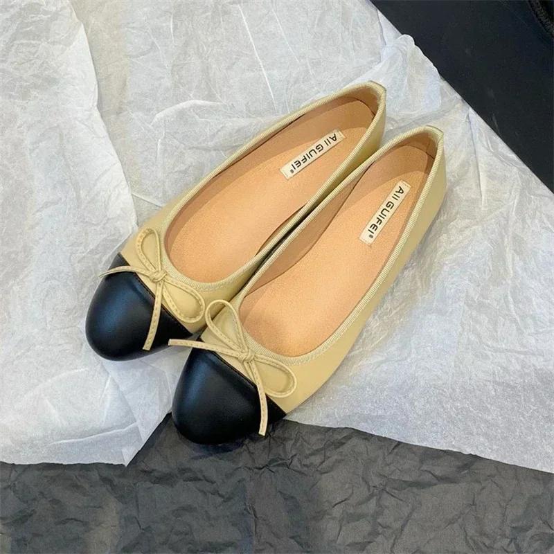 

Fashion New Butterfly-knot Women Loafer Shoes Fashion Shallow Slip On Ladies Comfort Soft Sole Flats Spring Women s Comfort Shoes 40