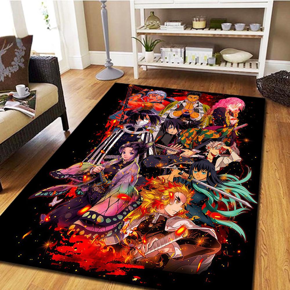 Demon Slayer Carpet for Living Room & Bedroom, Home Decor Cool Movie & Play Floor Mat -HE37