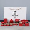 Travel tea set tea tray household kung fu tea set outdoor portable teapot ceramic business gift