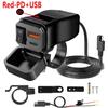 PD+QC3.0 Motocykl USB Rychlá nabíječka 60W Duální USB zásuvka na řídítka se spínačem Voltmetr Vodotěsný 12V napájecí adaptér