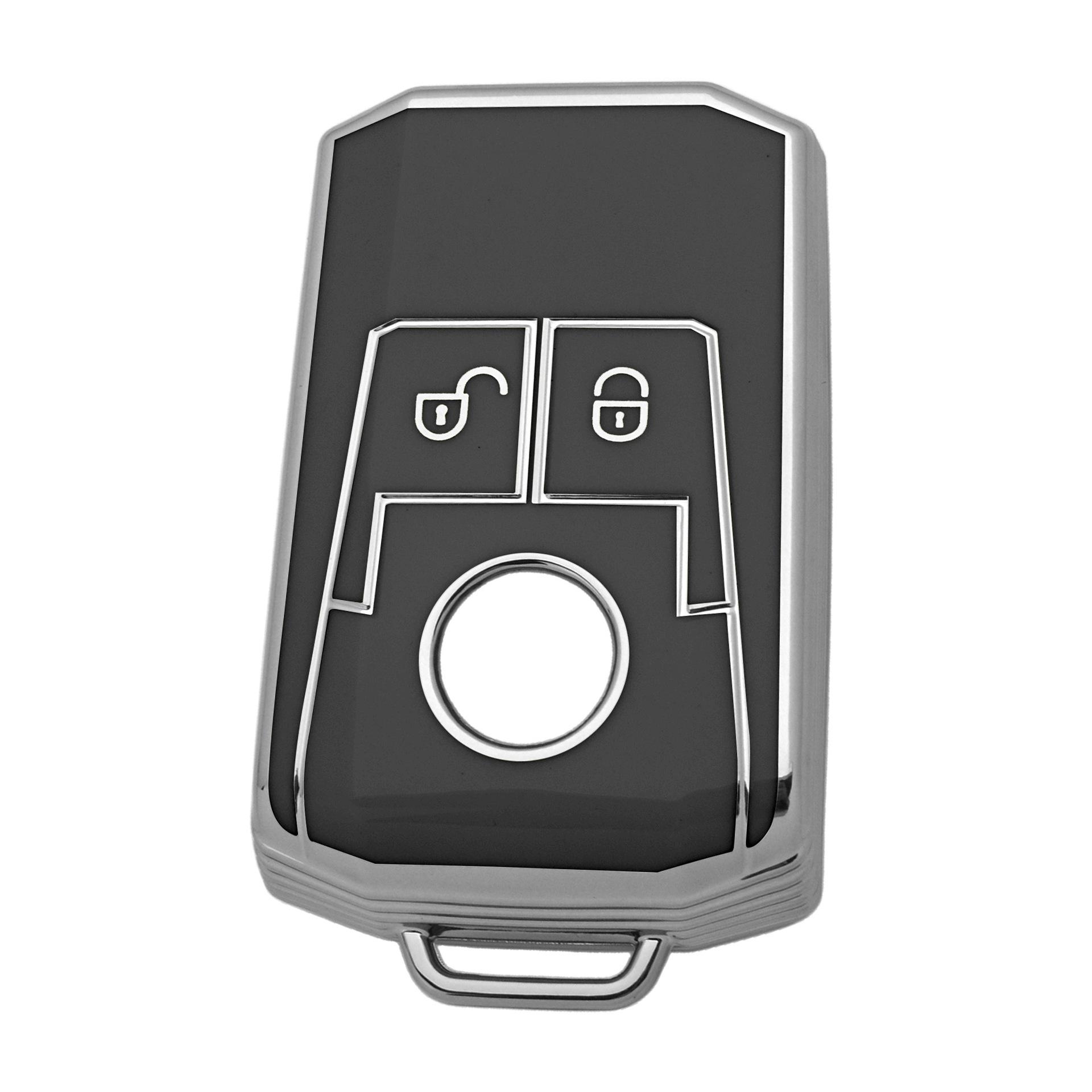 

TPU Car Key Case Soft Auto Remote Cover Shell Bag for Mercedes Benz Actros Antos Truck 2 Buttons Flip Folding Key Accessories чорний