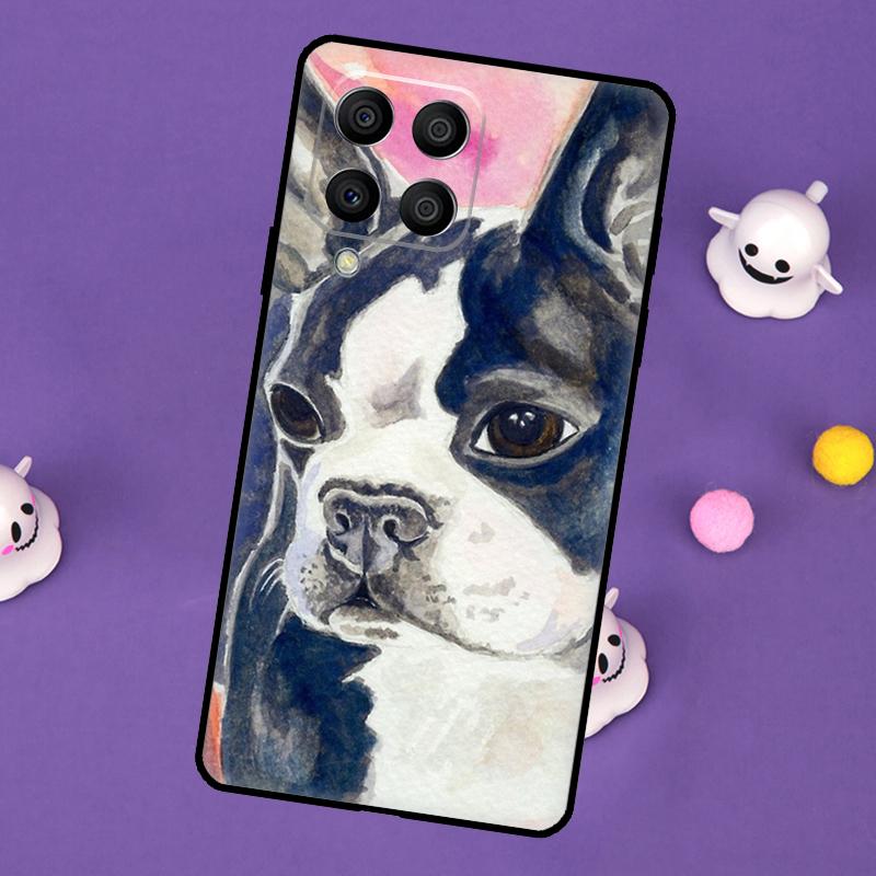 Boston Terrier Hunde Hülle für Samsung Galaxy M54 M14 M34 M33 M13 M23 M53 M15 M55 M31 M51 M20 M30s M32 M52 Case