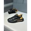 Autumn new low-top leather surface comfortable thick-soled air cushion dad shoes light, casual, comfortable and breathable low-top