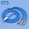 8-Color Fast Charging Zinc Alloy 3-in-1 Mecha Data Cable