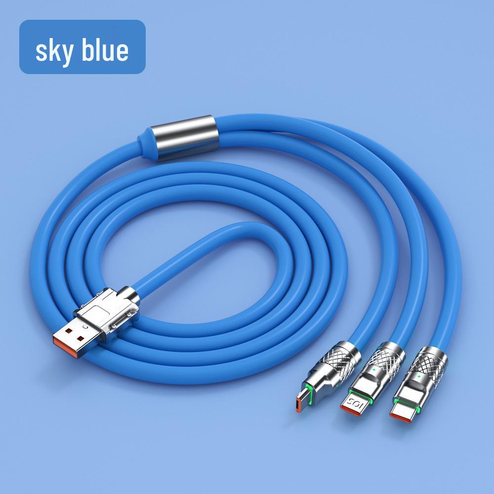 8-Color Fast Charging Zinc Alloy 3-in-1 Mecha Data Cable