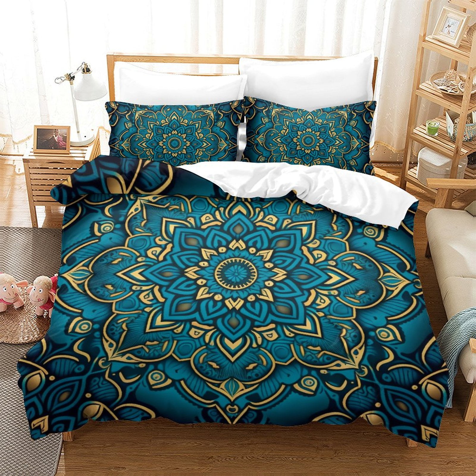 

Mplusala Patern Soft Duvet Cover Set Adult People Boho Style Home Bedclothes Bedrom Decor,quen Sized Dimensions Suitable Children Kids plus Adult 135*200cm Eu-Single