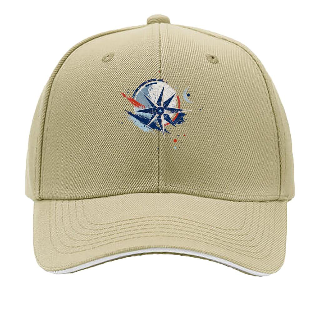 Abstract Nautical Star Map Emblem Sandwich Baseball Cap Sun Cap Outdoor Workouts Hat