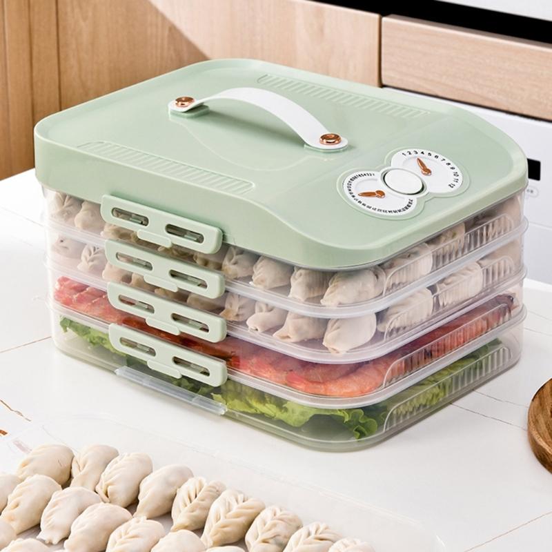 Durable PP Multi Layer Freezer Box Practical Multi Layer Fridge Storage Container For Home And Office Refrigerators