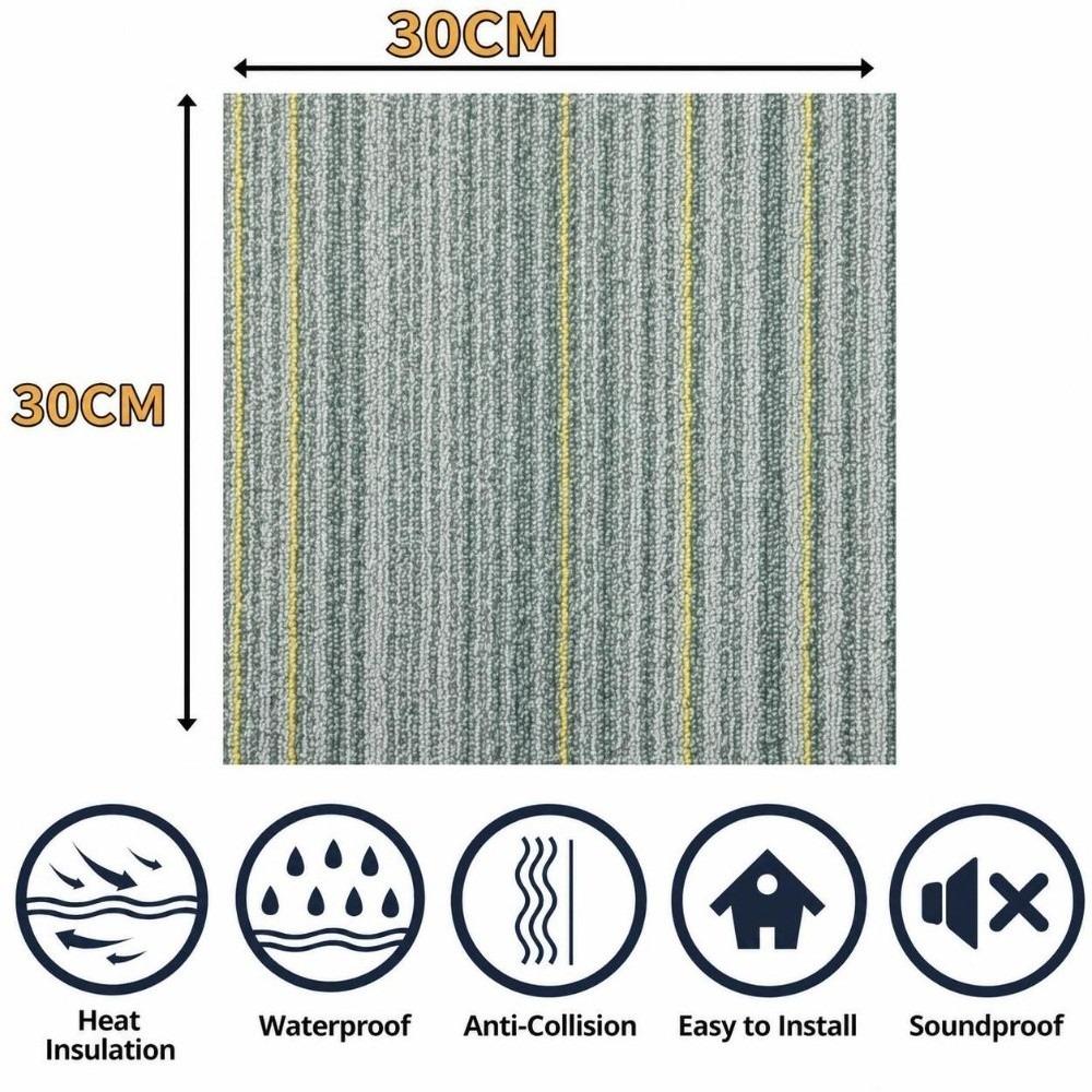 Waterproof PVC Floor Tile Imitation Carpet Texture Wall Floor Decal Living Room Dressup