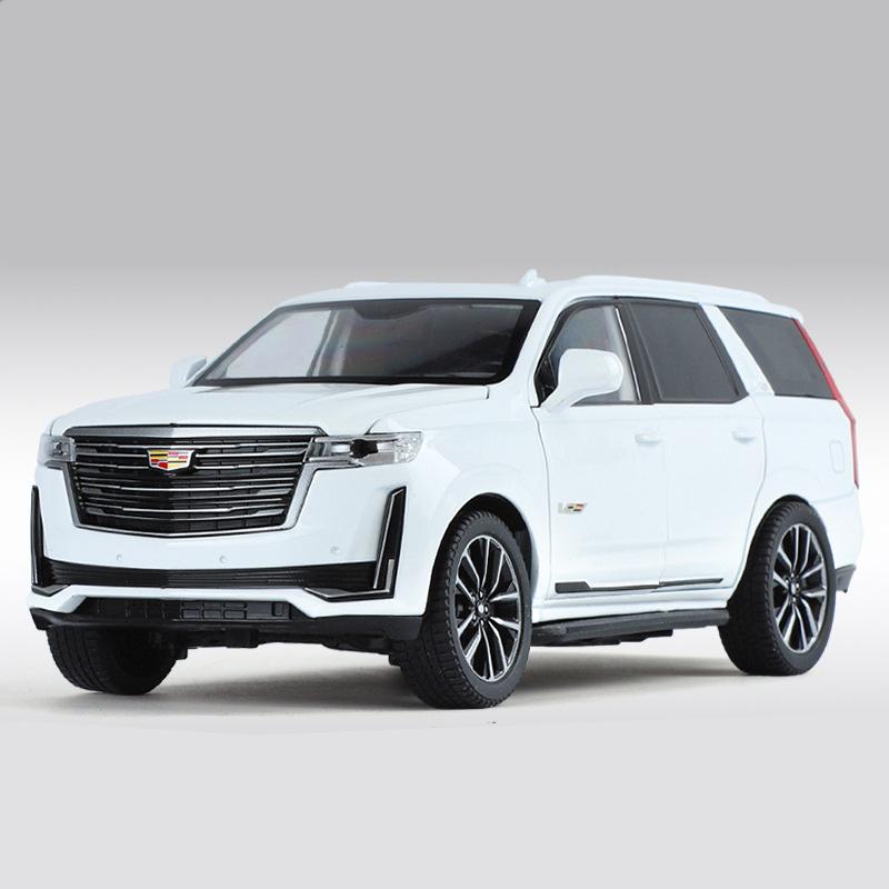 1/24 Full Scale Escalade SUV Alloy Car Model Die-cast Metal Off-road Vehicle Car Model Simulation Sound and Light Collection Children's Toy Gift